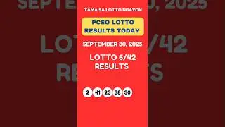 LOTTO 6/42 DRAW RESULTS TODAY SEPTEMBER 30, 2025