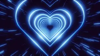 Blue Tunnel in The Shape of a Heart. 4K 60fps Loop