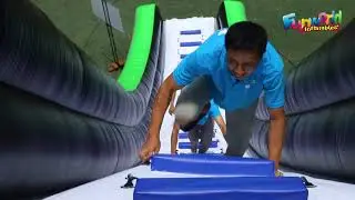 Adults inflatable slide obstacle course inflatable amusement park jeux gonflables pour la vente