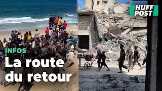 Les images saisissantes des Palestiniens sur le chemin du retour apr&egrave;s le cessez-le-feu
