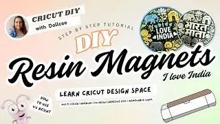 Cricut for beginners : DIY UV resin Magnets with Multicolor Vinyl Layers #5 #DiywithDollcee