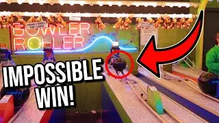 Impossible Carnival Game MAJOR PRIZE WIN! - Bowler Roller