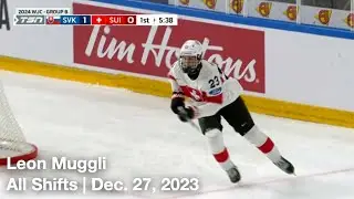 Leon Muggli | All Shifts | Team Switzerland U20 vs. Team Slovakia U20 (WJC) | 12 27 2023