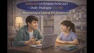 English Daily Dialogue |Borrowing a Laptop for Homework (A2–B1)