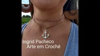 Gargantilha em crochê #tendencia