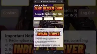 FFAC REDEEM CODE TODAY 🇮🇳 INDIA #shorts