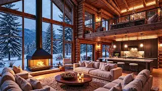Peaceful Winter Night ❄️ Soft Piano & Fireplace Sounds 🌙 Cozy Ambience for Deep Focus & Relaxation