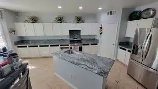 Kitchen Transformation Using MSI Granite Gray Wave #kitchen #kitchencountertops