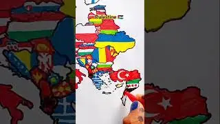 Draw Flag Map of Palestine 🇵🇸 #palestine #flag #map