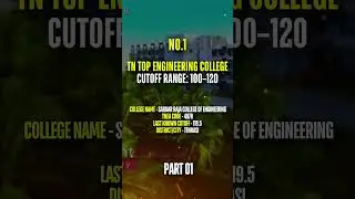 TNEA Cutoff 100-120 | Top Engineering Colleges You Can Get Into in 2025 #shorts #ytshorts