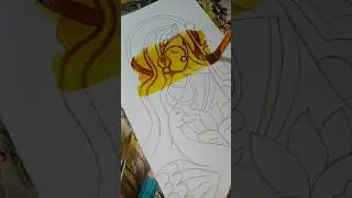 Saraswati Mata drawing with unique style 🙏❤️ ll Saraswati Puja special ll