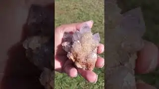 177 G Very Rare Spirit Quartz Pyrite Flecks Trigonic Record Keepers Light Amethyst Goethite Cluster