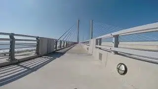 Over the bridge that connect the Delaware state park campgrounds