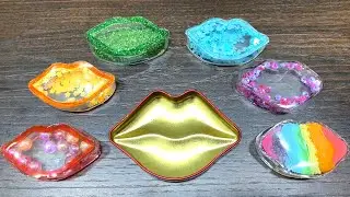 LIPS NANI TAPE | Making BEAD and GLITTERS into SLIME | Satisfying YEN Slime Video #755