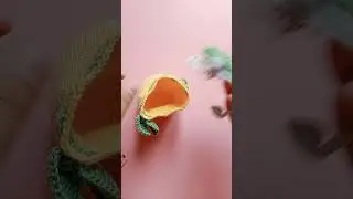 crochet pouch fruit orange 🍊 #crochet #handmade #crochethook #rajutmudah #crochetbagcharm #diy