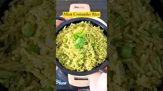 ❤️🤌Sharing my fav Mint Coriander Rice recipe |Green rice | Pudina Dhania Rice #shorts #ricerecipe