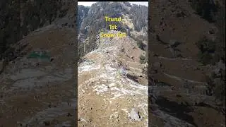 Triund me season ki pehli snowfall ❄️  Kya aap winter trek karoge? 👆👆#himachalpradesh #dharamshala