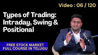 Types of Trading: Intraday, Swing & Positional | Free Stock Market Course in Telugu Video : 06 / 120