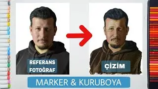 Marker ve Kuru Boya Kalemler İle Portre Çizimi Nasıl Yapılır !