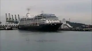 Azamara Journey Sail-Away From Singapore with Horn 14 Jan 2018