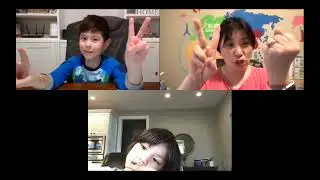 Teaching Nursery Rhymes paper, scissors stone with the young Chinese learners. 手指游戏教学： 石头，剪刀，布。