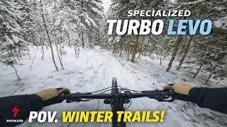 Taking My Turbo Levo Through Winter Trails (Fast Sections Only)