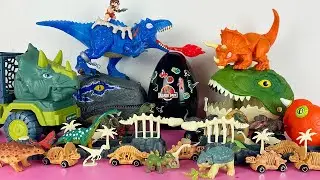 Satisfying Unboxing Jurassic World Rebirth Dinosaur Toy Collection ASMR T-rex Raptor Head Dino Truck