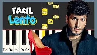 Sebastián Yatra - Tacones Rojos - TUTORIAL PIANO FÁCIL - Versión Lenta