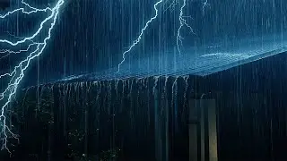 Rain Sounds for Sleeping with Heavy Rain & Paramount Thunder Sound on a Tin Roof at Night