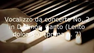 Vocalizzo da concerto No. 2 in D Minor. Canto (Lento doloroso) (prima n. 7)
