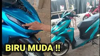 Pemasangan skotlet full body vario 150 biru muda candy/metalik