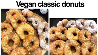 Vegan donuts - classic sugar glazed and cinnamon sugar donuts