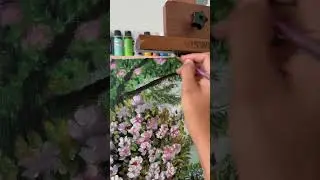 Spring Flowers Garden Painting🌸Please Subscribe ❤️ to support #acrylicpainting #shorts #shortvideo