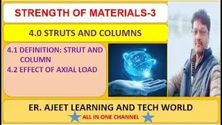 4.1-4.2 DEFINITION STRUT AND COLUMN,EFFECT OF AXIAL LOAD#S1#LEARNING & TECH WORLD%HINDI%