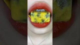 ASMR Ice Cube Eating 🍧 | Colorful Crunchy Sounds with Yellow & Red Candy Cubes (No Talking, USA )