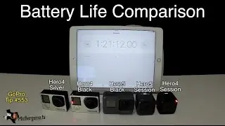 GoPro Battery Life Comparison: Hero5, Hero4, Session series - GoPro Tip #553 | MicBergsma