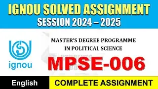 MPSE 006 Solved Assignment 2025 || mpse - 006 solved assignment in English || Jan 2025 to Dec 2025