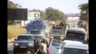 ZAMBIA POLICE ESCORTING INCOMING PRESIDENT HH TO LUSAKA