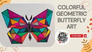 Colorful Geometric Butterfly Art #drawing #butterfly #geometricart #easydrawing #colors #trending