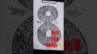 @DD_2021 How to draw Number-8 with mandala art design...pencil... ✏️😊 