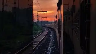 Sunset View Inside The Train 🌅🔆 #traveling #sunset #train #shorts