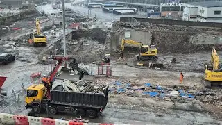 Clearing Rubble at Translink GVS Parcel Office &ndash; Hiab Truck & Digger in Action!