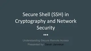 Secure Shell (SSH) | Cryptography and Network Security | Sarah Janvekar