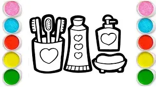 Toothbrush and toothpaste Drawing, Painting & Coloring For Kids and Toddlers_ Child Art