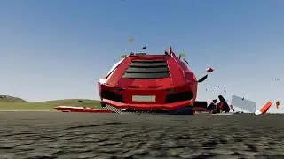 brick rigs Lamborghini head on collision With the  drag race car