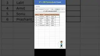 IF + OR Formula In Excel #excel #exceltips #shorts #exceltutorial #msexcel #microsoftexcel #formula