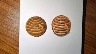 Realistic biscuit drawing tutorial 
