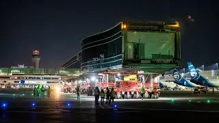 PDX Next Concourse Connector move by Mammoet SPMT - 4K time lapse