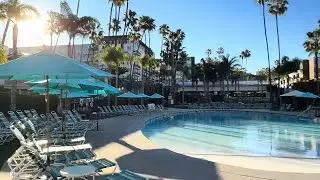 BEAUTIFUL Walk Around TOUR of Swimming Pool at Town and Country Resort Hotel Property in San Diego!