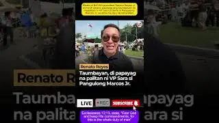 Sinabi ni BAYAN president Renato Reyes Jr. na hindi umano papayag ang taumbayan na mapalitan ni VP